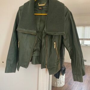 IMAN GREEN LEATHER JACKET XS